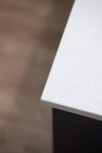 closeup view of a quartz counter top.