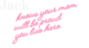 neon pink lettering