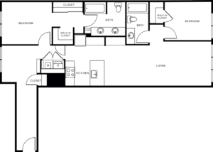 floor plans for a two bedroom apartment.